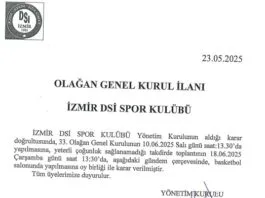 33. Olağan Genel Kurul Duyurusu